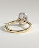 Everleigh - Elongated Cushion Bezel Solitaire with Hidden Halo and Cathedral High Setting Engagement Ring - 18k Yellow Gold / 18k White Gold