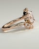 Ezmerelda - Oval Claw Solitaire with Bypass Band and Clustered Round-Marquise Accent Stones Engagement Ring - 18k Rose Gold