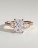 Ginny - Radiant Claw Trilogy with Pear Side Stones and Pave Band Engagement Ring - 18k Rose Gold