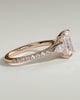 Ginny - Radiant Claw Trilogy with Pear Side Stones and Pave Band Engagement Ring - 18k Rose Gold