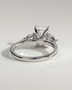 Ginny - Radiant Claw Trilogy with Pear Side Stones and Pave Band Engagement Ring - 18k White Gold