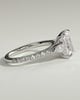 Ginny - Radiant Claw Trilogy with Pear Side Stones and Pave Band Engagement Ring - 18k White Gold