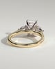 Ginny - Radiant Claw Trilogy with Pear Side Stones and Pave Band Engagement Ring - 18k Yellow Gold / 18k White Gold
