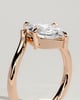 Giselle - Marquise Claw Solitaire with V Band Engagement Ring - 18k Rose Gold