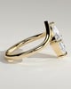 Giselle - Marquise Claw Solitaire with V Band Engagement Ring - 18k Yellow Gold