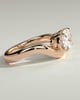 Hayley - Oval East West Claw Solitaire with Wave Band Engagement Ring - 18k Rose Gold