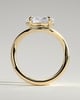 Hayley - Oval East West Claw Solitaire with Wave Band Engagement Ring - 18k Yellow Gold