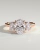 Isla - Oval Claw Trilogy Engagement Ring - 18k Rose Gold