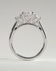 Isla - Oval Claw Trilogy Engagement Ring - 18k White Gold