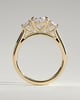 Isla - Oval Claw Trilogy Engagement Ring - 18k Yellow Gold