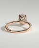 Ivy - Oval Claw Solitaire with Petal Gallery and Accented Tiara Detail Engagement Ring - 18k Rose Gold