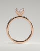 Ivy - Oval Claw Solitaire with Petal Gallery and Accented Tiara Detail Engagement Ring - 18k Rose Gold