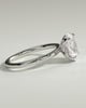 Ivy - Oval Claw Solitaire with Petal Gallery and Accented Tiara Detail Engagement Ring - 18k White Gold