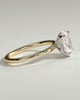 Ivy - Oval Claw Solitaire with Petal Gallery and Accented Tiara Detail Engagement Ring - 18k Yellow Gold / 18k White Gold