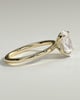 Ivy - Oval Claw Solitaire with Petal Gallery and Accented Tiara Detail Engagement Ring - 18k Yellow Gold