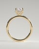 Ivy - Oval Claw Solitaire with Petal Gallery and Accented Tiara Detail Engagement Ring - 18k Yellow Gold
