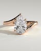 Jennifer - Pear Claw Solitaire with Bypass Band Engagement Ring - 18k Rose Gold