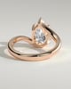 Jennifer - Pear Claw Solitaire with Bypass Band Engagement Ring - 18k Rose Gold
