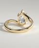 Jennifer - Pear Claw Solitaire with Bypass Band Engagement Ring - 18k Yellow Gold