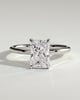 Judy - Radiant Claw Solitaire Engagement Ring - 18k White Gold High Setting