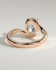 Kala - Oval Claw Solitaire with Bypass Band Engagement Ring - 18k Rose Gold