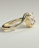 Kala - Oval Claw Solitaire with Bypass Band Engagement Ring - 18k Yellow Gold