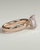 Kate - Emerald Claw Solitaire with Cigar Band and Hidden Halo Engagement Ring - 18k Rose Gold High Setting