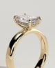 Kate - Emerald Claw Solitaire with Cigar Band and Hidden Halo Engagement Ring - 18k Yellow Gold High Setting