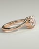 Kimia - Round Claw Solitaire with Bypass Band Engagement Ring - 18k Rose Gold