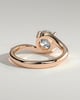 Kimia - Round Claw Solitaire with Bypass Band Engagement Ring - 18k Rose Gold