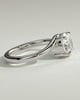 Kimia - Round Claw Solitaire with Bypass Band Engagement Ring - 18k White Gold