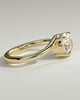 Kimia - Round Claw Solitaire with Bypass Band Engagement Ring - 18k Yellow Gold