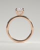 Leonora - Elongated Cushion Claw Solitaire Engagement Ring - 18k Rose Gold High Setting