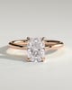 Leonora - Elongated Cushion Claw Solitaire Engagement Ring - 18k Rose Gold High Setting