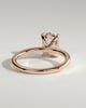 Leonora - Elongated Cushion Claw Solitaire Engagement Ring - 18k Rose Gold High Setting