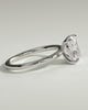 Leonora - Elongated Cushion Claw Solitaire Engagement Ring - 18k White Gold High Setting