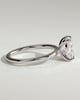 Leonora - Elongated Cushion Claw Solitaire Engagement Ring - 18k White Gold High Setting