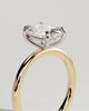 Leonora - Elongated Cushion Claw Solitaire Engagement Ring - 18k Yellow Gold / 18k White Gold High Setting