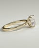 Leonora - Elongated Cushion Claw Solitaire Engagement Ring - 18k Yellow Gold High Setting