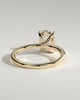 Leonora - Elongated Cushion Claw Solitaire Engagement Ring - 18k Yellow Gold High Setting