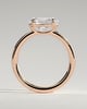 Mabeline - Oval East West Claw Solitaire with Raised Basket Gallery Engagement Ring - 18k Rose Gold