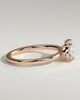 Mabeline - Oval East West Claw Solitaire with Raised Basket Gallery Engagement Ring - 18k Rose Gold