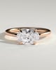 Mabeline - Oval East West Claw Solitaire with Raised Basket Gallery Engagement Ring - 18k Rose Gold