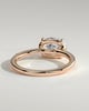 Mabeline - Oval East West Claw Solitaire with Raised Basket Gallery Engagement Ring - 18k Rose Gold