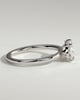 Mabeline - Oval East West Claw Solitaire with Raised Basket Gallery Engagement Ring - 18k White Gold
