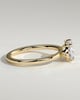 Mabeline - Oval East West Claw Solitaire with Raised Basket Gallery Engagement Ring - 18k Yellow Gold