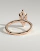 Marly - Classic Marquise Claw Solitaire Engagement Ring - 18k Rose Gold High Setting