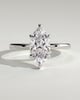 Marly - Classic Marquise Claw Solitaire Engagement Ring - 18k White Gold High Setting