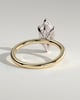 Marly - Classic Marquise Claw Solitaire Engagement Ring - 18k Yellow Gold / 18k White Gold High Setting