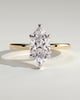 Marly - Classic Marquise Claw Solitaire Engagement Ring - 18k Yellow Gold / 18k White Gold High Setting